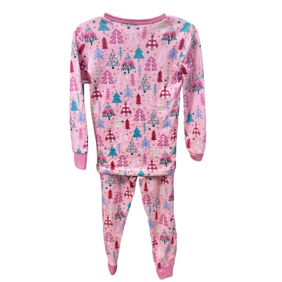 🎄Mía & Co  toddler pink Christmas tree pj set size-3 - Picture 3 of 3